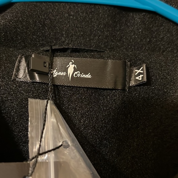 NWT Agnes Orinda Plus Size Overcoat Single Breasted Belted Long Peacoat Sz 4X - Picture 4 of 8